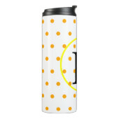 Monogram gele Oranje poka Dots Thermosbeker (Gedraaid links)