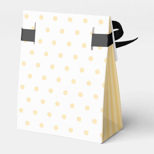 Monogram gele poka Dots Stripes Favor Box Bedankdoosjes (Achterkant)