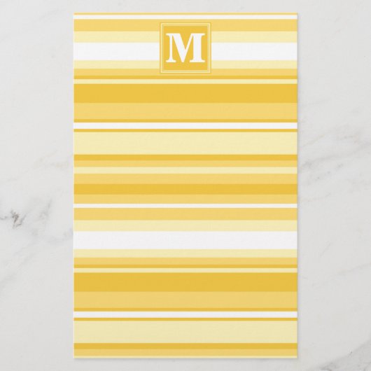 Monogram gele strepen briefpapier (Voorkant)