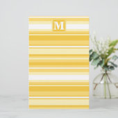 Monogram gele strepen briefpapier (Staand voorkant)