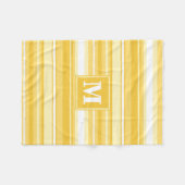 Monogram gele strepen fleece deken (Voorkant (Horizontaal))