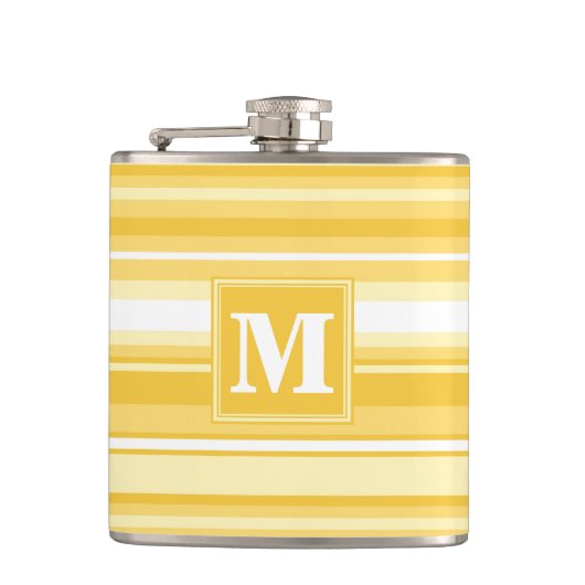 Monogram gele strepen heupfles (Voorkant)