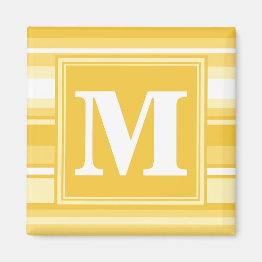 Monogram gele strepen magneet (Voorkant)