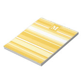 Monogram gele strepen notitieblok (Gedraaid)