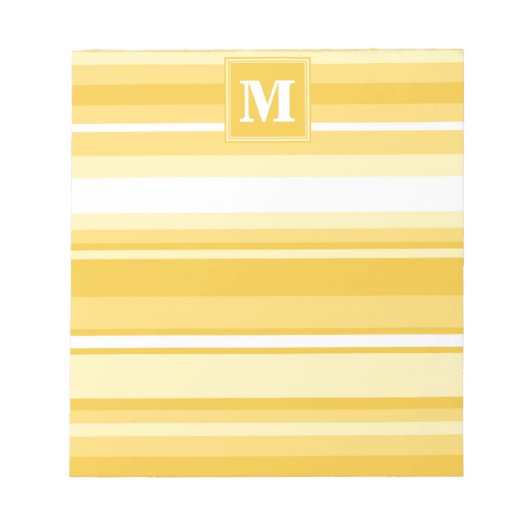 Monogram gele strepen notitieblok (Voorkant)