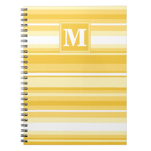 Monogram gele strepen notitieboek (Voorkant)