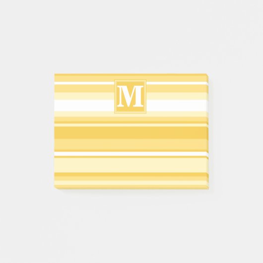 Monogram gele strepen post-it® notes (Voorkant)