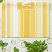 Monogram gele strepen theedoek (Gevouwen)