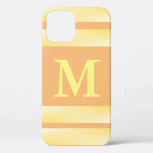 Monogram Gele Stripe iPhone 12 Hoesje