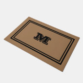 Monogram gemarmerd bruin en zwart deurmat (Schuin)