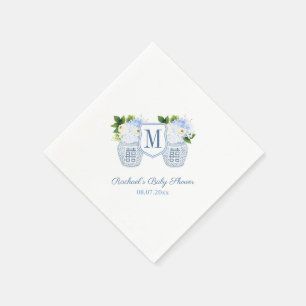 Monogram Gemberpot Bloem Jongens Baby Shower Feest Servet