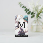 Monogram | Gemengd marmer | Lux Visitekaartje (Staand voorkant)