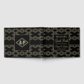 Monogram geometrisch bruiloft Guest Book Gastenboek (Volledig)