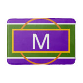 Monogram geometrisch helder Paars geel Sinaasappel Badmat (Voorkant)