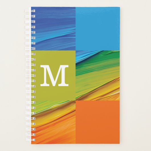 Monogram geometrisch kleurrijk ontwerp planner (Voorkant)