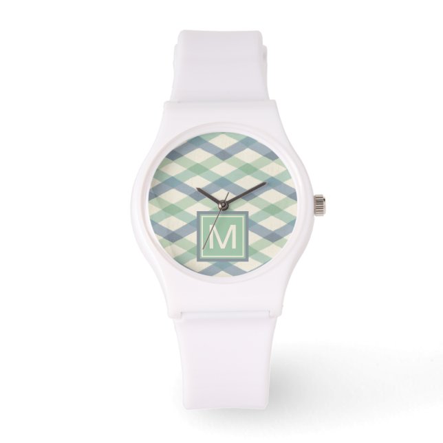 Monogram | Geometrisch pasteipatroon Horloge (Voorkant)