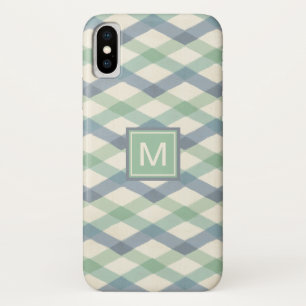 Monogram Geometrisch patroon in pasteltinten iPhone X Hoesje