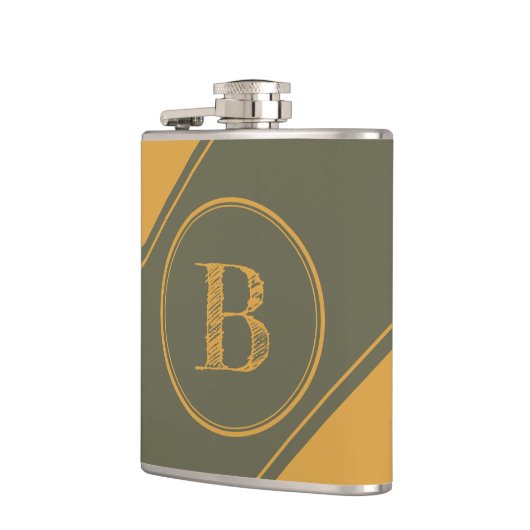 Monogram Geometrische diagonaal Mango Moss Green F Heupfles (Links)