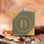 Monogram Geometrische diagonaal Mango Moss Green F Heupfles