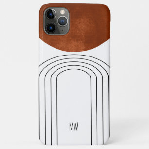 Monogram Geometrische Mid Century Modern Stijl iPhone 11 Pro Max Hoesje