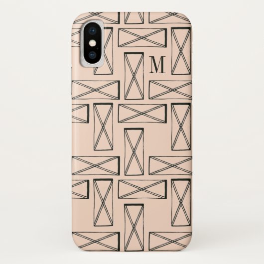 Monogram | Geometrische rechthoek X Ontwerp Case-Mate iPhone Case (Achterkant)