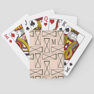 Monogram   Geometrische rechthoek X Ontwerp Pokerkaarten