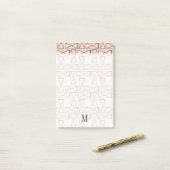 Monogram | Geometrische rechthoek X Ontwerp Post-it® Notes (Op bureau)