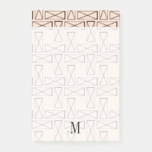 Monogram | Geometrische rechthoek X Ontwerp Post-it® Notes (Voorkant)