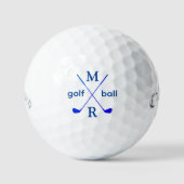 Monogram . gepersonaliseerd blauw monogram golfballen (Voorkant)