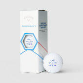 Monogram . gepersonaliseerd blauw monogram golfballen (Verpakking)