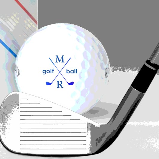 Monogram . gepersonaliseerd blauw monogram golfballen
