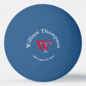 monogram - gepersonaliseerd blauw pingpongballen (Voorkant)