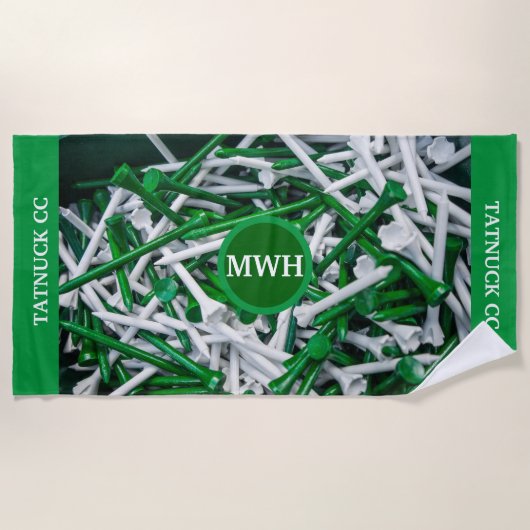 Monogram Gepersonaliseerd Golf-/Beach-handdoek Strandlaken (Voorkant)