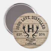 Monogram gepersonaliseerd hout - Bourbon Barrel We Magneet (Voorkant / Achterkant)
