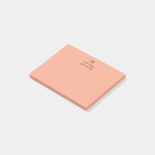 Monogram Gepersonaliseerd Initialen Naam en titel Post-it® Notes (Schuin)