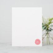 Monogram Gepersonaliseerd koraal en Roze Modern Briefhoofd (Staand voorkant)