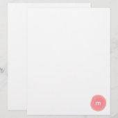Monogram Gepersonaliseerd koraal en Roze Modern Briefhoofd (Voorkant / Achterkant)