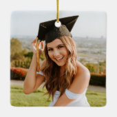 Monogram gepersonaliseerd met de naam Familie Kers Keramisch Ornament (Achterkant)