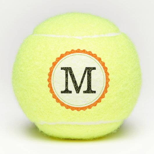 Monogram gepersonaliseerd Modern #4 Tennisballen (Voorkant)