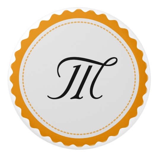 Monogram gepersonaliseerd Modern #5 Keramische Knop (Voorkant)