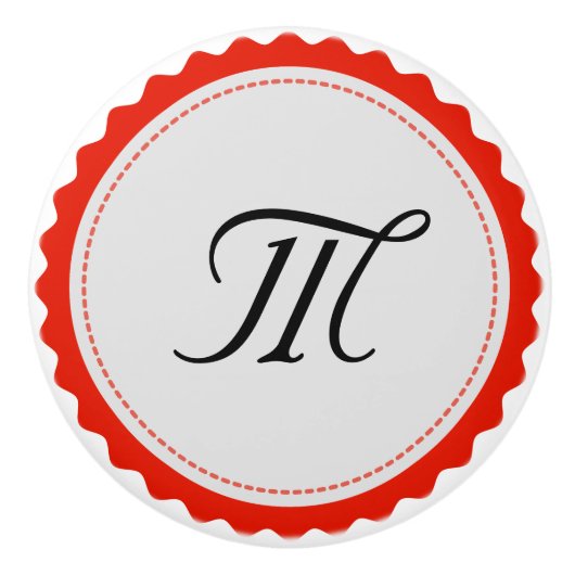 Monogram gepersonaliseerd Modern #6 Keramische Knop (Voorkant)