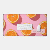 Monogram gepersonaliseerd Oranje plakpatroon Bureaumat (Keyboard & Muis)