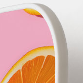 Monogram gepersonaliseerd Oranje plakpatroon Pickleball Paddle (Links Detail)