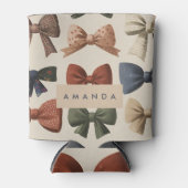 Monogram Gepersonaliseerd Retro Boogpatroon Blikjeskoeler (Voorkant)