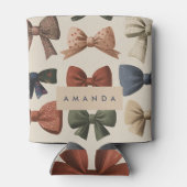 Monogram Gepersonaliseerd Retro Boogpatroon Blikjeskoeler (Achterkant)