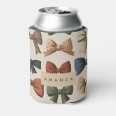 Monogram Gepersonaliseerd Retro Boogpatroon Blikjeskoeler (Blikje Achterkant)