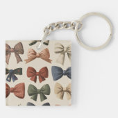 Monogram Gepersonaliseerd Retro  Boogpatroon Sleutelhanger (Achterkant)