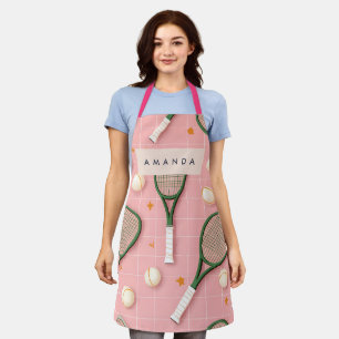 Monogram Gepersonaliseerd Retro Tennis Racket Patr Schort