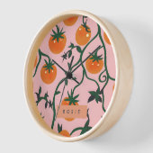 Monogram gepersonaliseerd retro tomaat wijnpatroon (Hoek)