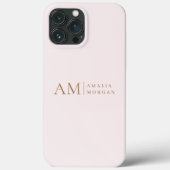 Monogram gepersonaliseerd roze Initiaal en naam Case-Mate iPhone Case (Achterkant)